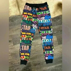 Men’s Rich Star Graffiti Sweatpants Size Medium Multicolor